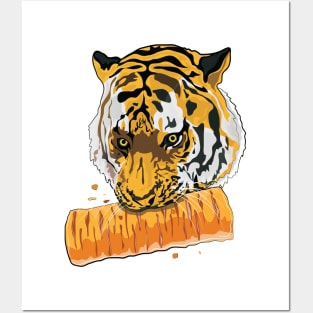 Tiger Eating Greggs Posters and Art